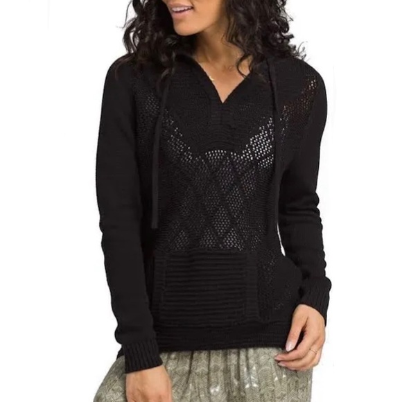 Prana Sugar Beach Hooded Sweater 100% Organic Cotton in Black, Size Small - Picture 12 of 12